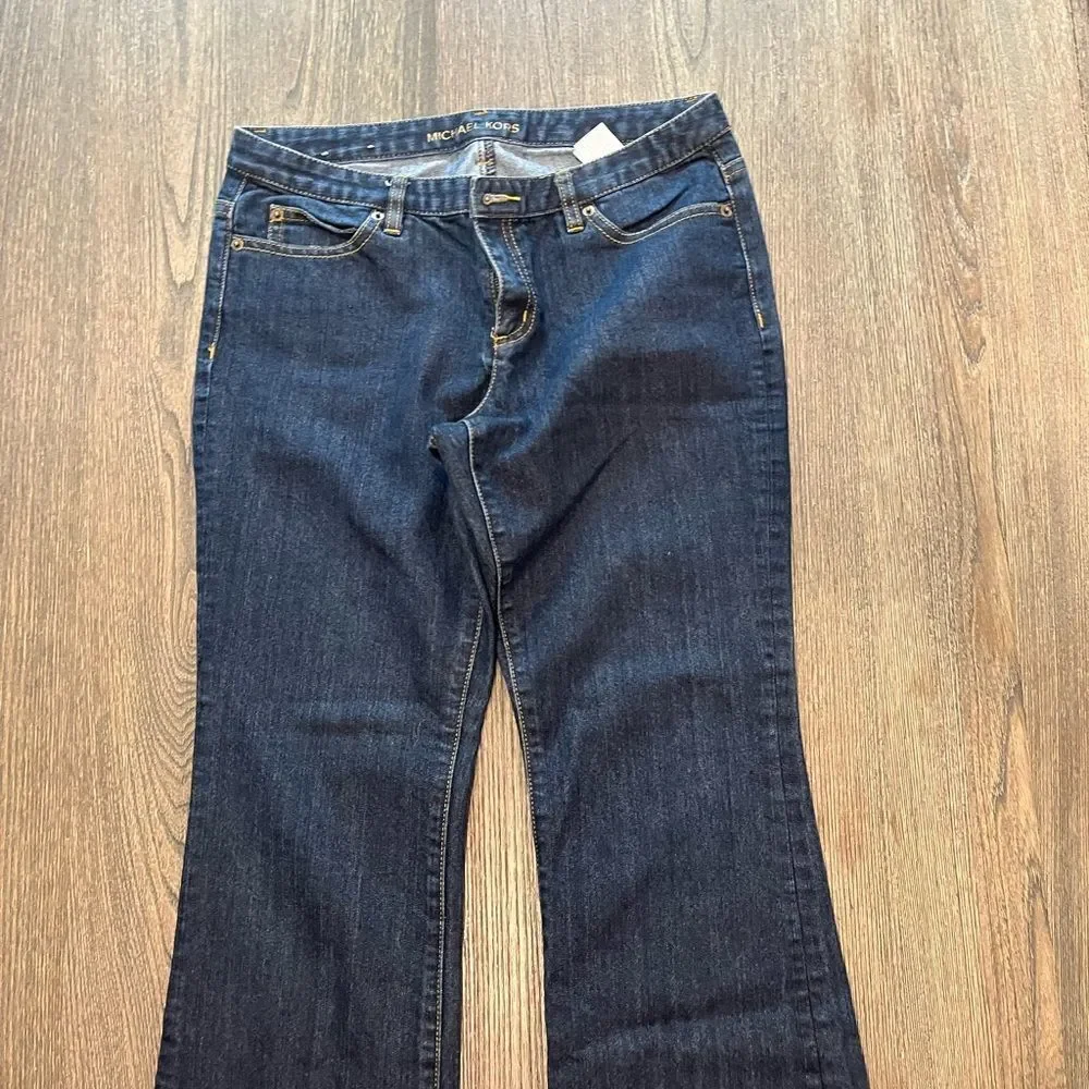 Michael Kors Dark Wash Denim Jeans Flare Leg Size 8